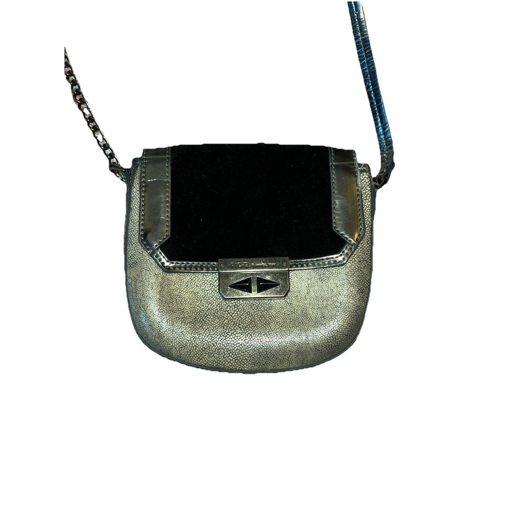 Rachel Roy Purse Small Metallic Chain Strap Velvet Front Flap